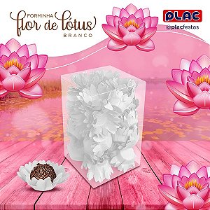FORMA P/ DOCES FLOR DE LOTUS BRANCO C/40 UND