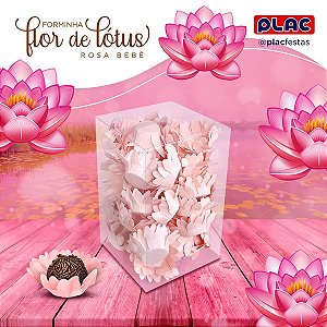 FORMA P/ DOCES FLOR DE LOTUS ROSA BEBE C/40 UN