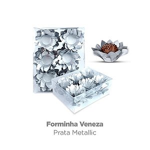 FORMA P/ DOCES VENEZA METALLIC PRATA 40 UN