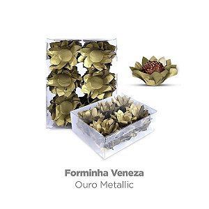 FORMA P/ DOCES VENEZA METALLIC OURO 40 UN