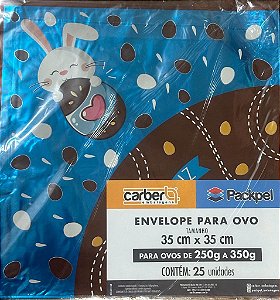 ENVELOPE OVO ALEGRIA DE PASCOA AZUL 35x35 PCT C/25 UND