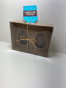 CAIXA KRAFT PARA 2 MEIO OVO 50GR COM FIO E TAG
