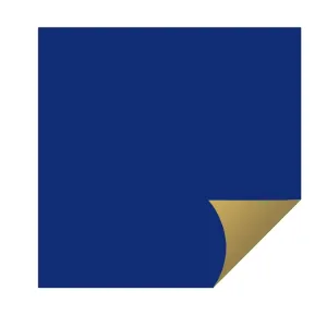 FOLHA DOUBLE FACE ACETINADO AZUL MARINHO/OURO EMBALAR OVO 69X89 C/25 UND