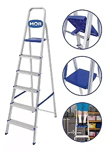 ESCADA ALUMINIO 6 DEGRAUS USO/DOMESTICO 5104