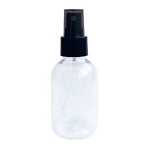 FRASCO PLASTICO 100ML TAMPA SPRAY PRETA ROSCA 24MM