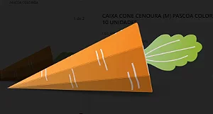 CAIXA CONE CENOURA M PASCOA C/10 16X7X7