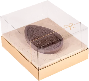 CAIXA OVO 150/250GR OFF WHITE/CARAMELO 9X16X12 UNID C4611