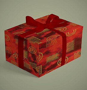 BOBINA PRESENTE 40CM CASUAL VERMELHO DETALHE DOURADO R109
