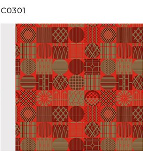 BOBINA PRESENTE 60CM CASUAL VERMELHO COM DOURADO REF 301