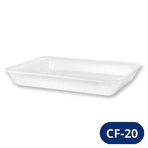 BANDEJA ISOPOR CFL020 BRANCA C/5 UNID - 30x23x3