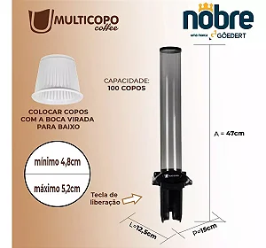 DISPENSER COPO GATILHO CAFE 50ML COR PRETA