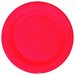 PRATO 15CM BIODEGRADAVEL REDONDO RASO ROSA NEON C/10