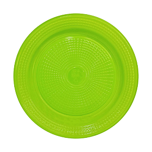 PRATO 15CM BIODEGRADAVEL REDONDO RASO VERDE NEON C/10