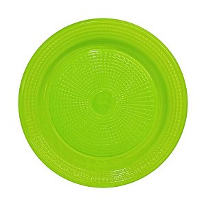 PRATO 15CM BIODEGRADAVEL REDONDO RASO VERDE NEON C/10