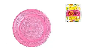 PRATO 15CM BIODEGRADAVEL REDONDO RASO ROSA CANDY C/10