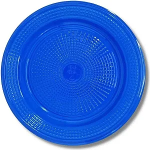 PRATO 15CM BIODEGRADAVEL REDONDO RASO AZUL ESCURO C/10