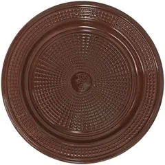 PRATO 15CM BIODEGRADAVEL REDONDO RASO MARROM C/10