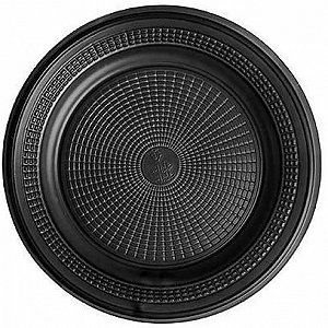 PRATO 15CM BIODEGRADAVEL REDONDO RASO PRETO C/10