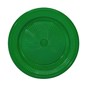 PRATO 15CM BIODEGRADAVEL REDONDO RASO VD ESCURO C/10