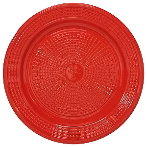 PRATO 15CM BIODEGRADAVEL REDONDO RASO VERMELHO C/10