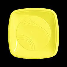 PRATO 21 QUADRADO AMARELO C/10