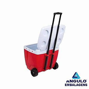 CAIXA TERMICA 42 LITROS VERMELHA COM RODAS - MOR