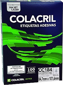 ETIQUETA INKJET LASER COLACRIL 100FLS CC184