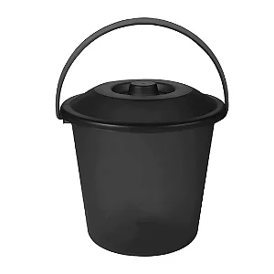 LIXEIRA PLASTICA C/TAMPA COR PRETA 2,5LTS