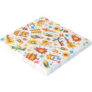GUARDANAPO ESTAMPADO FESTA JUNINA 32CM C/20 UND