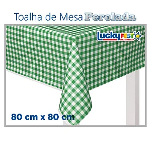 TOALHA MESA XADREZ VERDE ESCURO 80X80 C/10