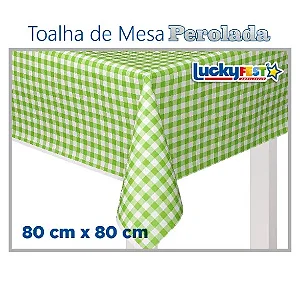 TOALHA MESA XADREZ VERDE LIMAO 80X80 C/10