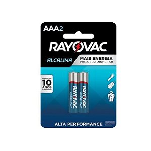 PILHA RAYOVAC ALCALINA AAA C/2 UND