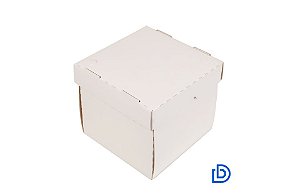 CAIXA BRANCA P/ BOLO TAM Nº1 22X22X20CM C/5