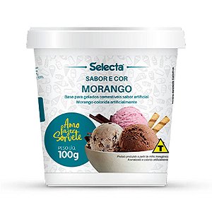 BASE P/GELADOS COMESTIVEIS SABOR ARTIFICIAL MORANGO 100GR 1un