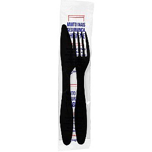 KIT BOX CHURRASCO PRETO PREMIUM C/ 10 UNFACAS E 10UN GARFOS