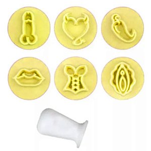 KIT CARIMBOS EROTICOS AMARELO 2 CM