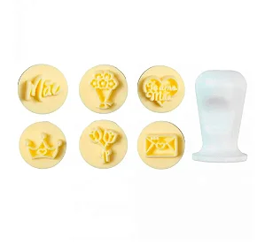 KIT CARIMBOS AMOR DE MAE AMARELO 2 CM