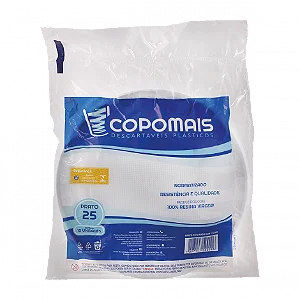 PRATO 25CM RASO C/10 UN