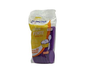 COLHER FORTE ROXA C/50