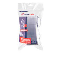 POTE ACRIL.180ML CRISTAL C/10 TAMPA