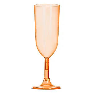 TACA ACRILICA CHAMPAGNE LARANJA 220ML UND