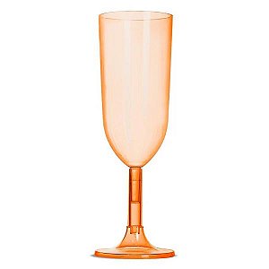 TACA ACRILICA CHAMPAGNE LARANJA 220ML UND