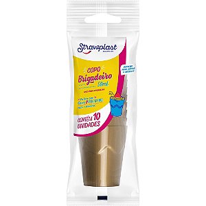 COPO ACRIL BRIGADEIRO DOURADO 50ML C/10 UND