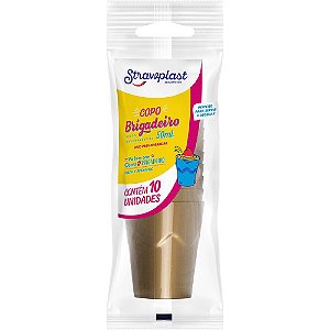 COPO ACRIL BRIGADEIRO DOURADO 50ML C/10