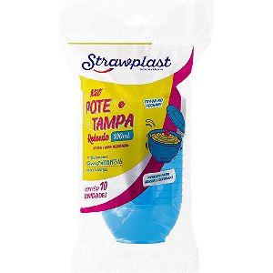 KIT POTE/TAMPA AZUL BB 100ML C/10