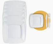 KIT CHURRAS EXTRA FORTE 10 PRATOS/10 GARFOS/10 FACAS BRANCO