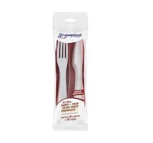 KIT BOX GARFO/FACA EXTRA FORTE CHURRASCO BRANCO 10 UND CADA