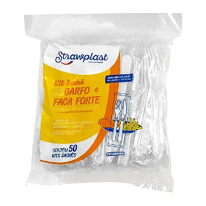 KIT SACHE GARFO E FACA EXTRA FORTE BRANCO C/10 KITS