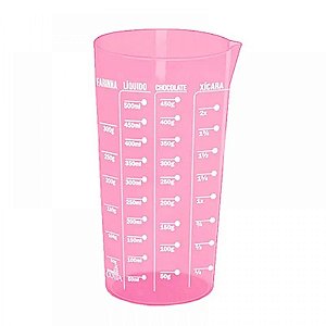 Copo Plastico Medidor 570 ml Rosa Multiuso