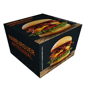 CX HAMBURGUER PRETO H2 C/40 COM DESENHO